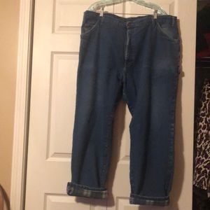 Dickies Mens sz 46 Carpenter Flannel Lined Jeans Hem Can be Rolled